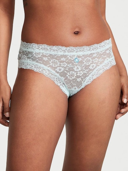 Resort Blue Birthstone Embroidery Cheeky Lace Knickers (P57965) | €10.50