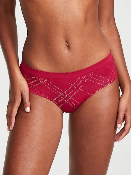 Red Laquer Logo Tartan Smooth Hipster Knickers (P59141) | €10.50