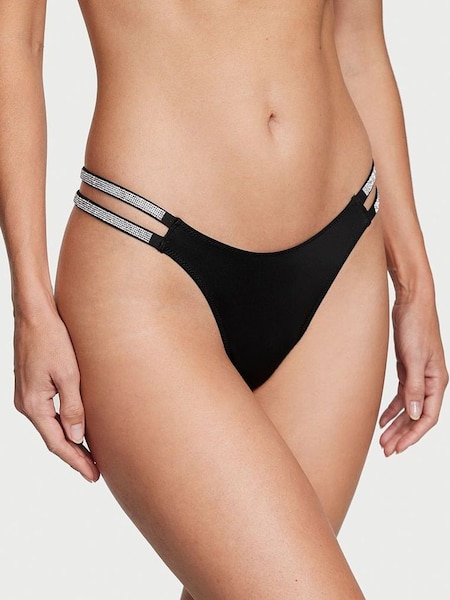 Black Smooth Double Thong Shine Strap Knickers (P59200) | €22.50