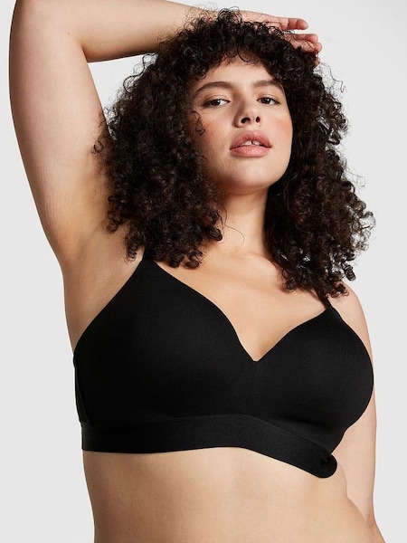 Pure Black Non Wired Lightly Lined Cotton Bra (P61134) | €33