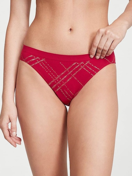 Red Laquer Logo Tartan Smooth Bikini Knickers (P61192) | €10.50
