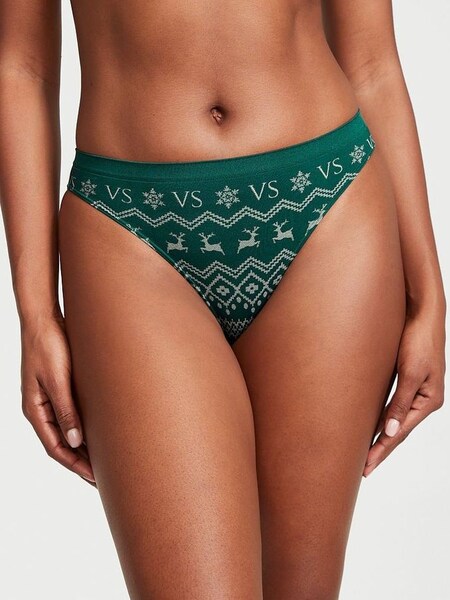 Black Ivy Green Reindeer Fairisle Smooth Bikini Knickers (P61272) | €4.50