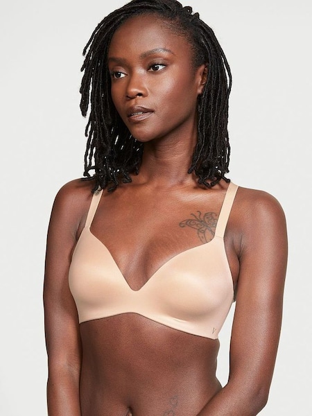 Champagne Nude Smooth Lightly Lined Plunge Non Wired Bra (P68606) | €40