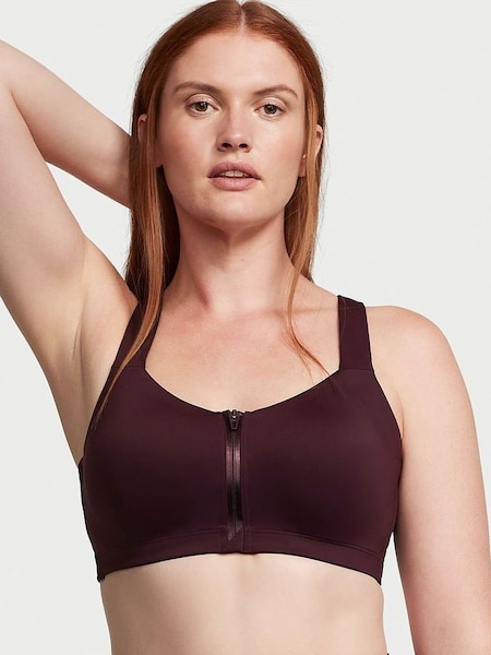 Winter Wine Purple Smooth Front Fastening Wired High Impact Sports Bra (P75113) | €52