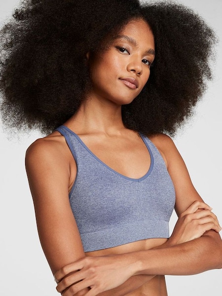 Dusty Iris Marl Blue Non Wired Lightly Lined Seamless Air Sports Bra (P75116) | €34
