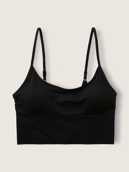 Black Seamless Lightly Lined Low Impact Sport Crop Top (P75843) | €15
