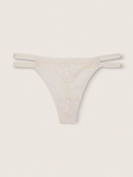 Coconut White Strappy Lace Thong Knickers (P77477) | €10.50
