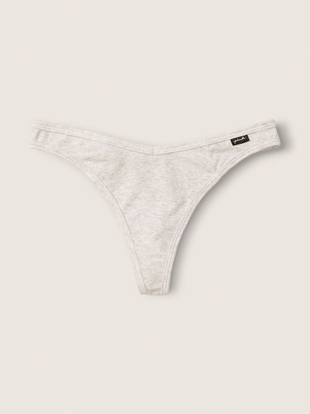 Heather Stone Grey Thong Cotton Knickers (P79476) | €10.50
