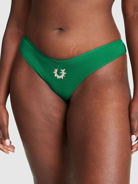 Garnet Green Holiday Lights Crest Cotton Bikini Knickers (P82945) | €10.50