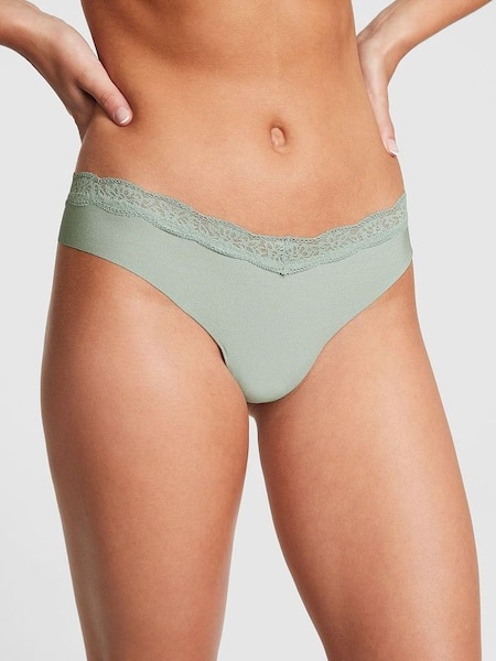 Iceberg Green No Show Lace Trim Thong Knickers (P82951) | €10.50