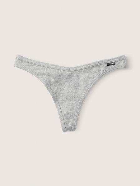 Heather Charcoal Grey Thong Cotton Knickers (P89611) | €10.50