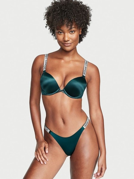 Black Ivy Green Smooth Thong Shine Strap Knickers (P90960) | €22.50