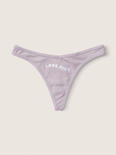Purple Mist with Embroidery Purple Cotton Thong Knickers (P95251) | €4.50