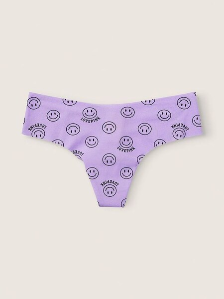 Lavender Love Smiley Purple No Show Thong Knickers (P95717) | €4.50