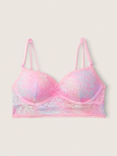 Coconut White Blur Pink Lace Wired Push Up Bralette (P95729) | €15.50
