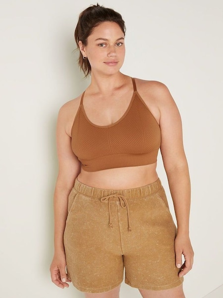 Warm Brown Seamless Lightly Lined Low Impact Sports Bra (P95997) | €15.50
