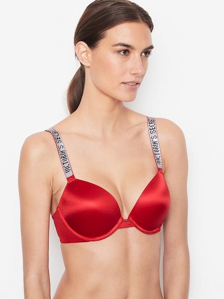 Buy Victoria's Secret Kir Red Lace Shine Strap Push Up Bra from