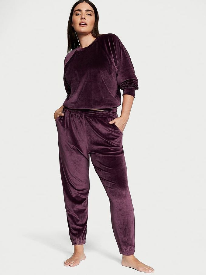 Purple best sale velvet joggers