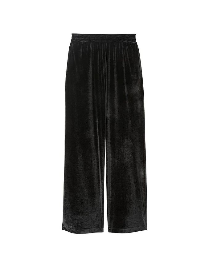 Black velour wide online leg joggers