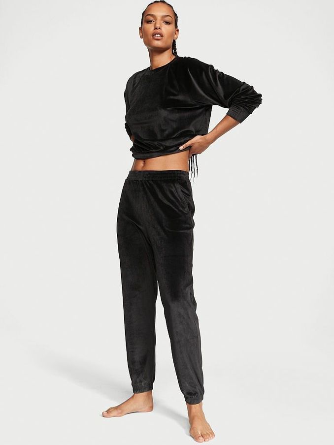 Crushed velvet jogger set outlet