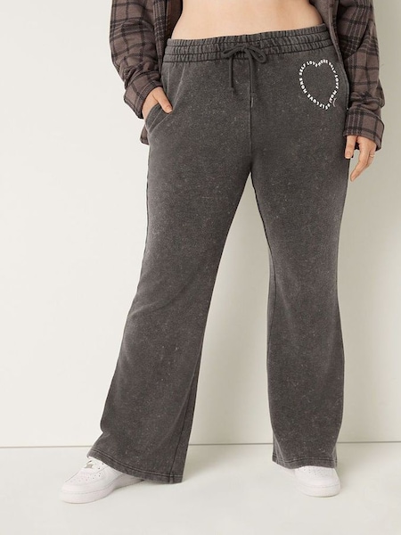 Pure Black Wash with Graphic High Waist Flare Jogger (Q16191) | €53