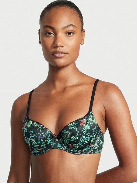 Black Butterflies Smooth Lightly Lined Demi Bra (Q20057) | €22