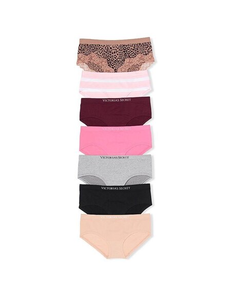 Black/Pink/Grey/Nude Seamless Hipster Knickers 7 Pack (Q20431) | €11.50