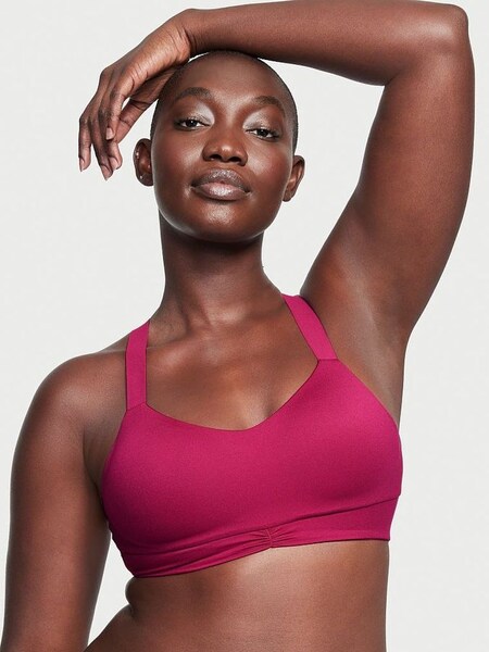 Claret Red Red Wrapped Front Smooth Non Wired Minimum Impact Sports Bra (Q24175) | €15.50