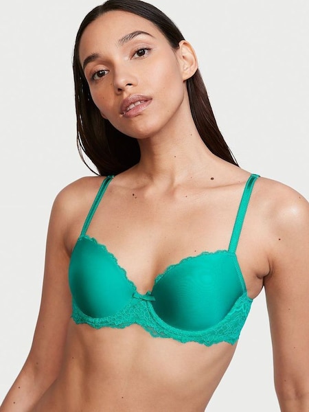 Capri Sea Blue Smooth Lace Wing Lightly Lined Demi Bra (Q24602) | €17