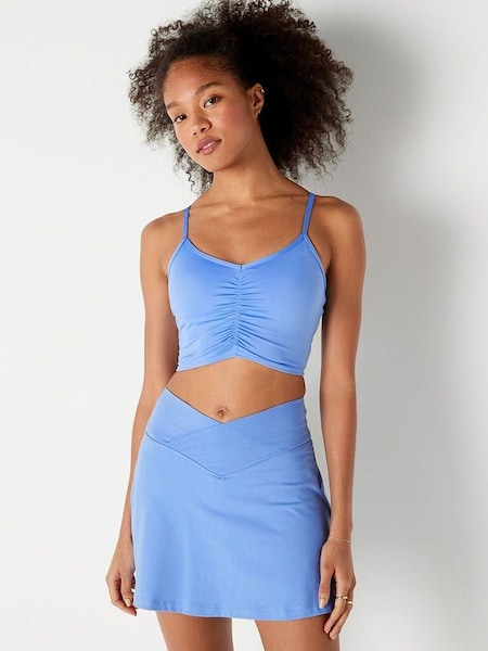 Cornflower Blue Ruched Lightly Lined Low Impact Sports Bra (Q29316) | €15.50