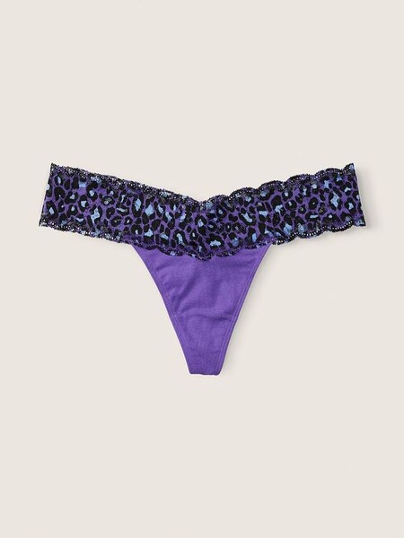 Passion Purple Thong Lace Trim Knickers (Q31452) | €10.50