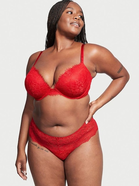 Lipstick Red Lace Hipster Thong Knickers (Q32019) | €15.50
