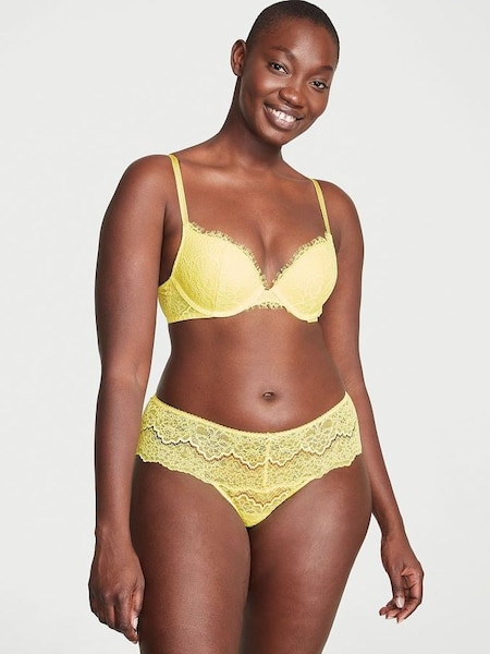 Lime Citron Yellow Lace Hipster Thong Knickers (Q34226) | €7