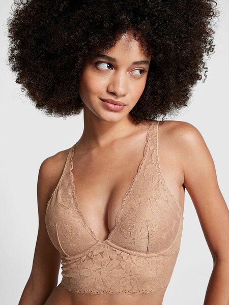 Praline Nude Lace Lightly Lined Plunge Bralette (Q36873) | €30