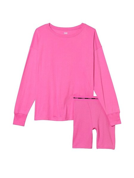 Pink Berry Long Sleeve T-Shirt and Sleep Boxer Short Set (Q36886) | €18.50