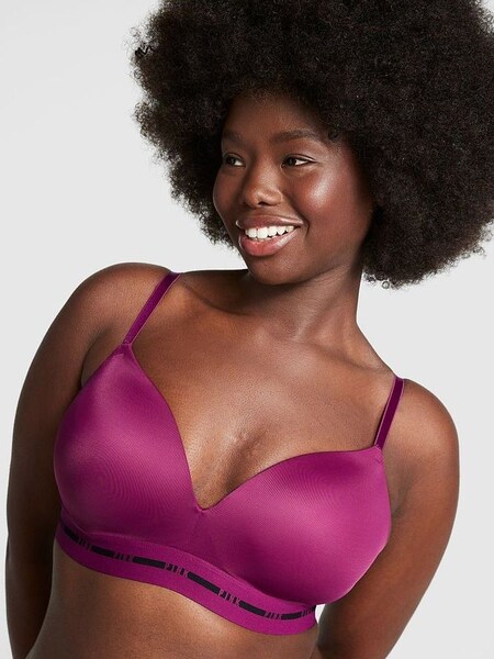 Vivid Magenta Pink Smooth Non Wired Push Up Smooth T-Shirt Bra (Q36900) | €33