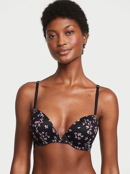 Black Floral Push Up Bra (Q37691) | €52