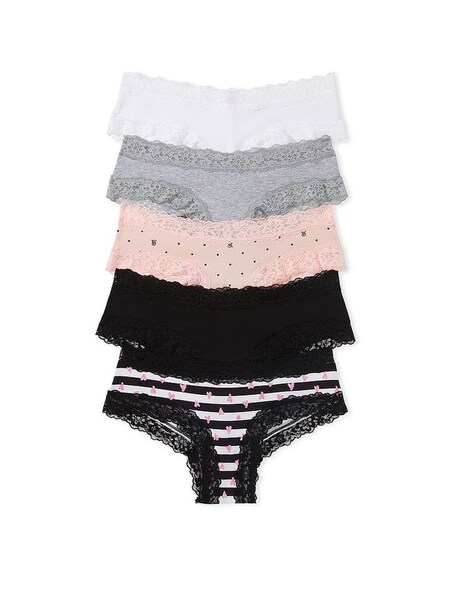 Black/Pink/Grey/White Cheeky Cotton Knickers Multipack (Q41514) | €29
