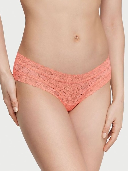 Punchy Peach Orange Festival Lace Cheeky Knickers (Q42145) | €10.50