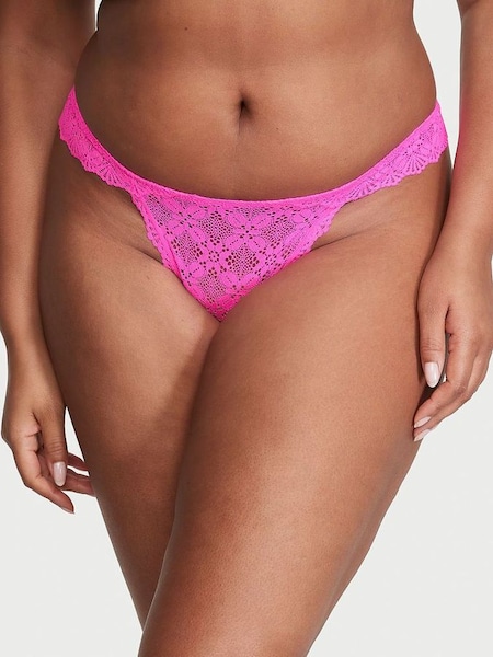 Neon Princess Pink Festival Lace Thong Knickers (Q42149) | €10.50