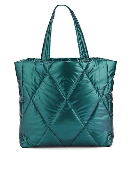 Teal Quilted Tote Bag (Q42218) | €27