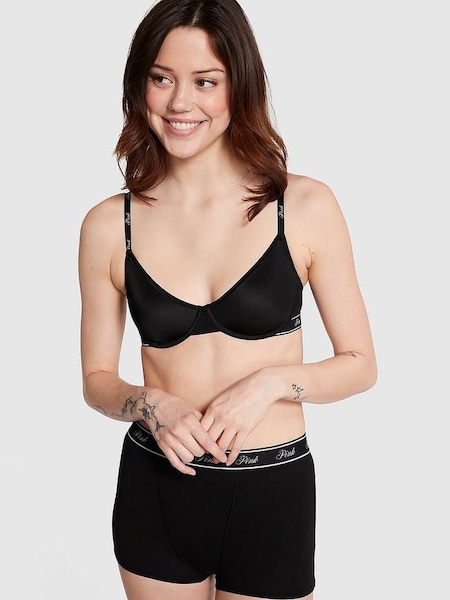 Pure Black Super Soft Logo Scoop Bralette (Q43020) | €30