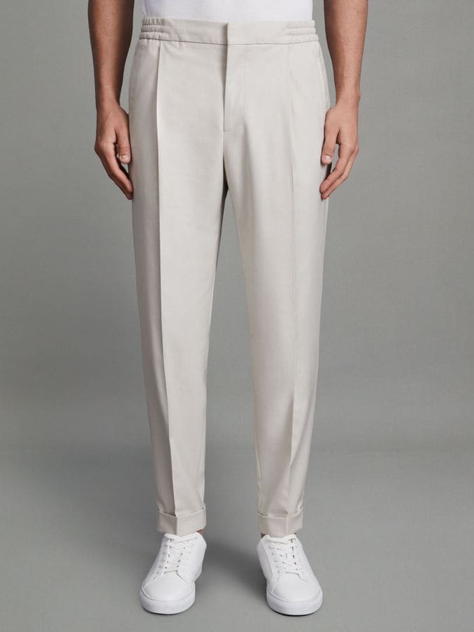 Regular Fit Trousers - Dark beige/Checked - Men | H&M IN