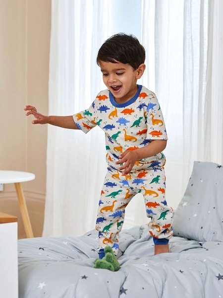 Dino Printed Jersey Pyjamas in Ecru (Q57311) | €25