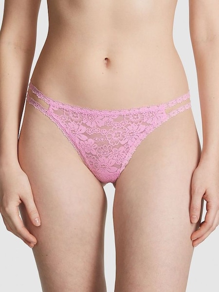 Pink Bubble Thong Lace Strappy Thong Knickers (Q57350) | €10.50