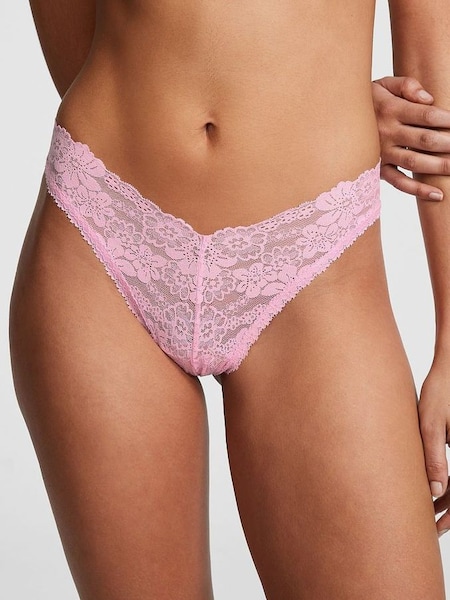 Pink Bubble Lace V-Front Brazilian Knickers (Q57366) | €10.50
