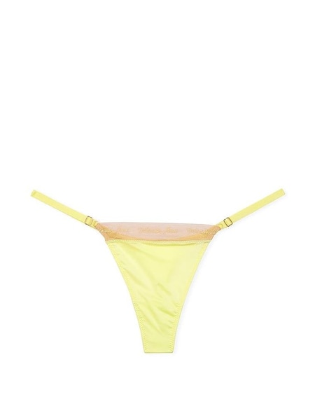 Citron Glow Yellow Embroidered Thong Icon Thong Knickers (Q67149) | €15.50