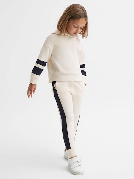 Teen Kapuzensweatshirt und Jogginghose aus Baumwollmischung mit Farbblockdesign im Set, Ecru (Q69207) | 95 €