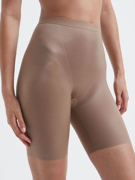 Spanx Shapewear Firming Mid-Thigh Shorts in Cafe Au Lait (Q71768) | $110