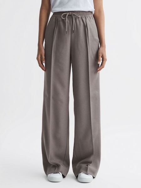 Pantalons larges à cordon de serrage, couleur mink (Q72163) | 220 €